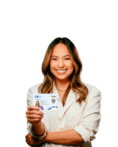 Exemplo de carteira de estudante válida com QR Code e foto do aluno